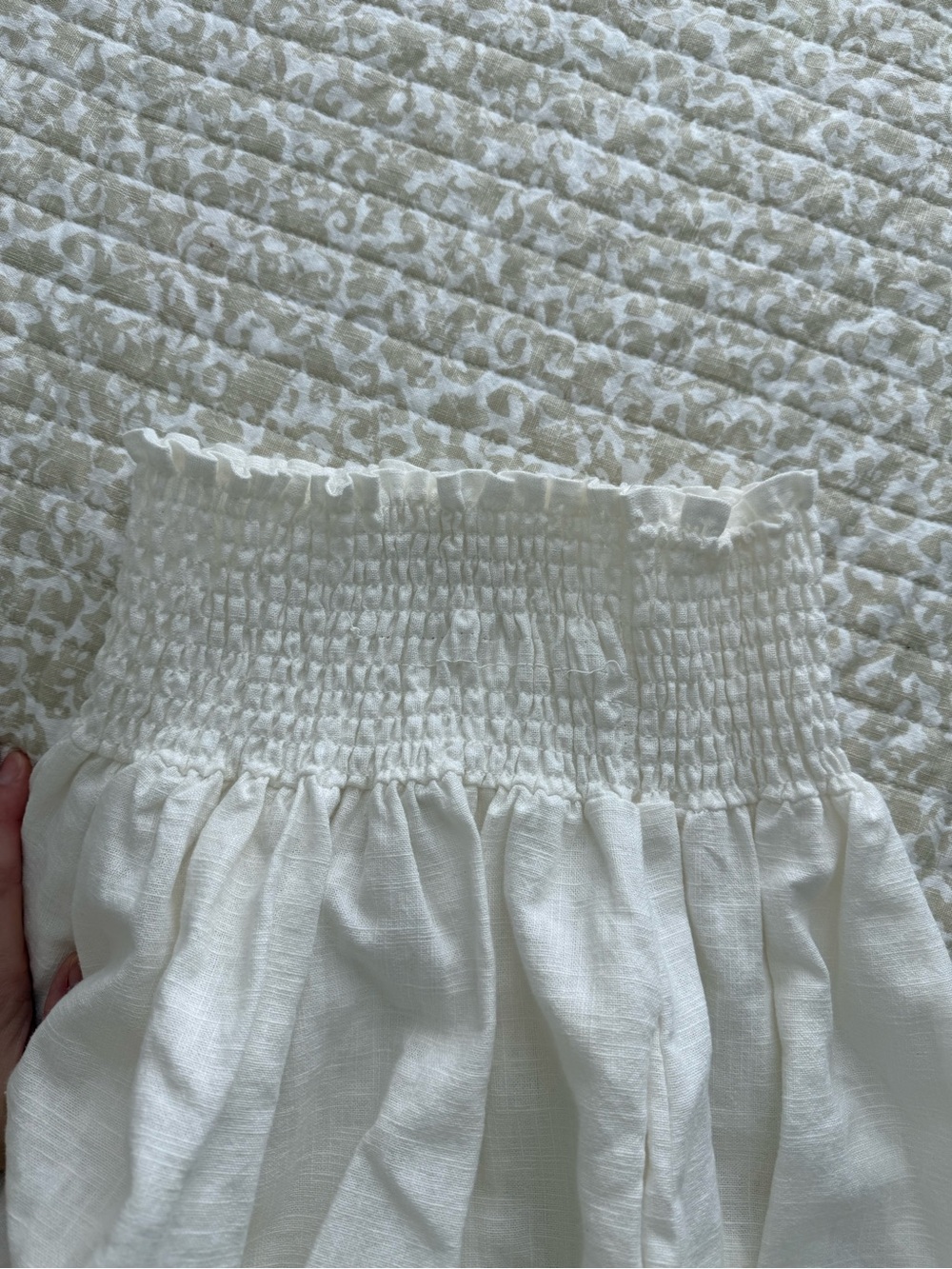 Linen Twist-Front White Puff Sleeve Top and Maxi Skirt Set - Picture 7 of 7